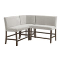 Seneca-Counter-3PC-Corner-Bench-with-Grey-Fabric-in-Brown