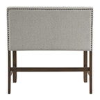 Seneca-Counter-Bench-with-Upholstered-Back-and-Grey-Fabric-in-Brown