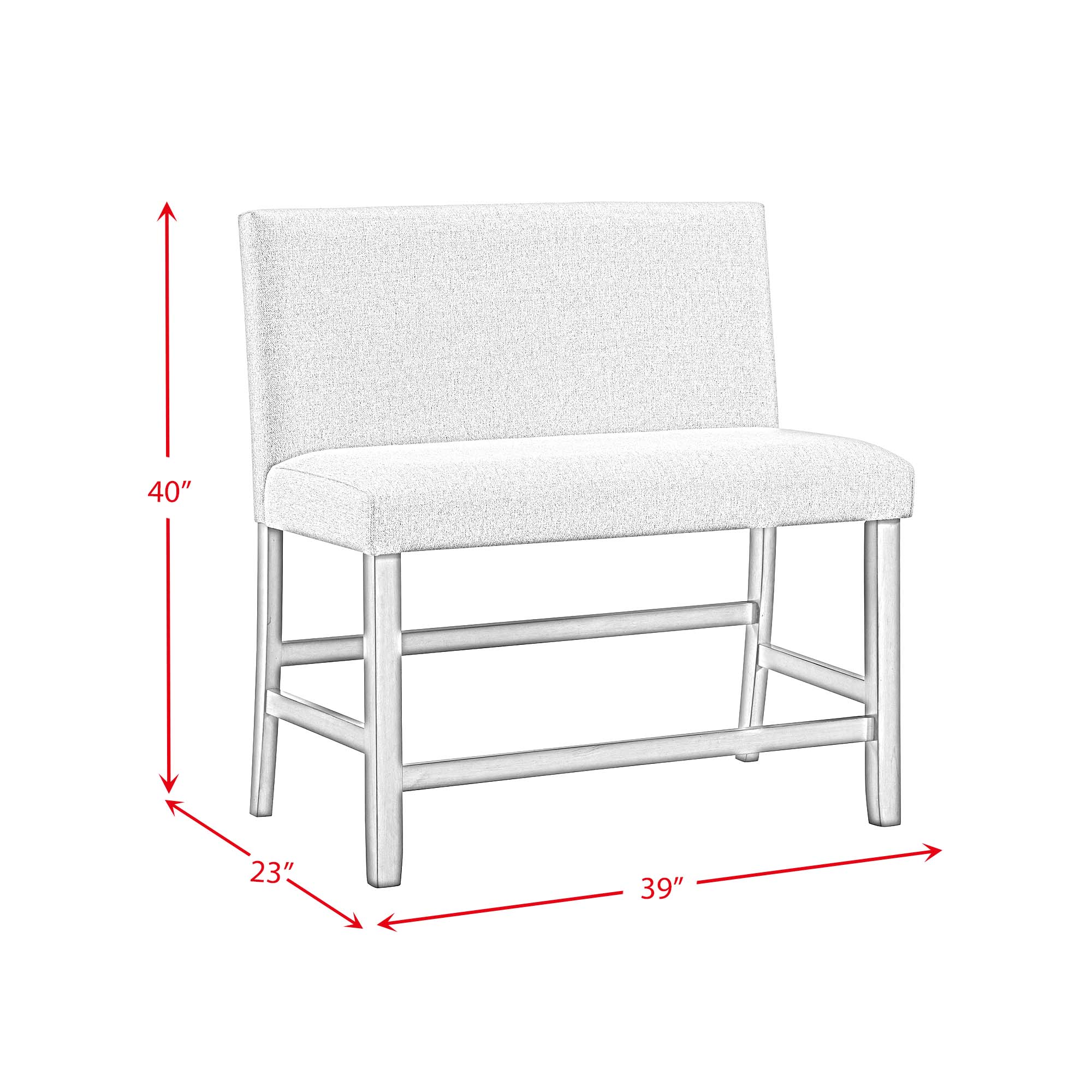 Seneca-Counter-3PC-Corner-Bench-with-Grey-Fabric-in-Brown
