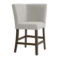 Seneca-Counter-Corner-Bench-with-Upholstered-Back-and-Grey-Fabric-in-Brown