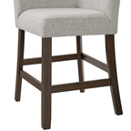 Seneca-Counter-3PC-Corner-Bench-with-Grey-Fabric-in-Brown