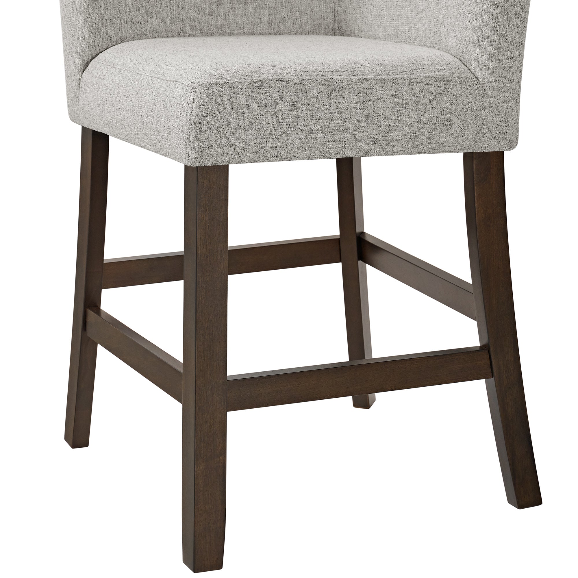 Seneca-Counter-3PC-Corner-Bench-with-Grey-Fabric-in-Brown