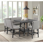 Seneca-Counter-Corner-Bench-with-Upholstered-Back-and-Grey-Fabric-in-Grey