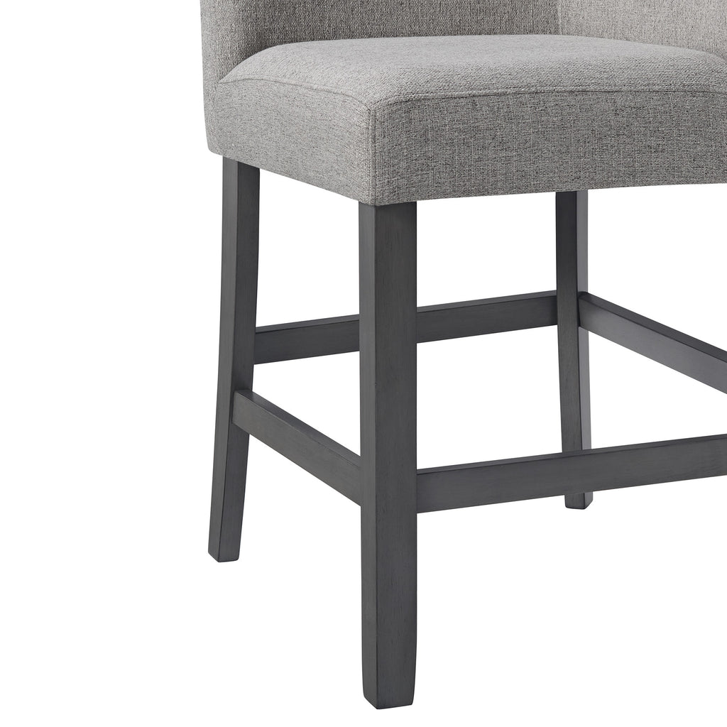 Seneca-8PC-Counter-Height-Dining-Set-in-Grey-Table,-Four-Chairs-and-Complete-Bench