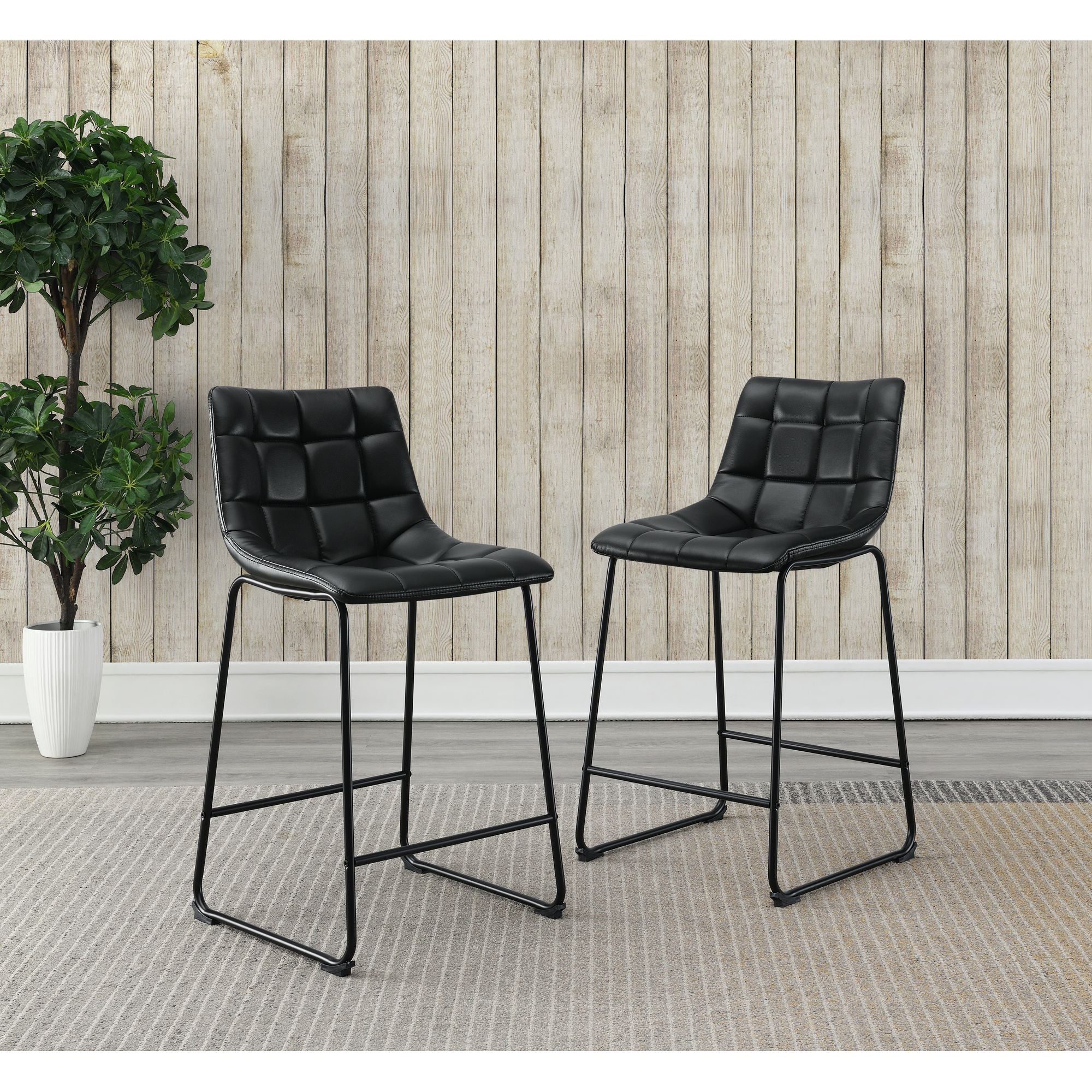Seth-25""-Distressed-Black-Counter-Stool-(2-Per-Carton)