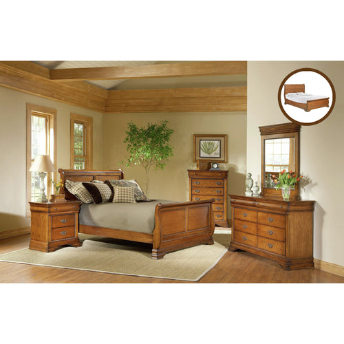 (B4850-58F)-Shenandoah--Queen-Low-Profile-Bed--Classic-Oak