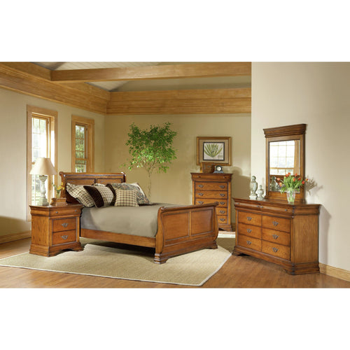 (B4850-54F)-Shenandoah--Full-Sleigh-Bed--Classic-Oak