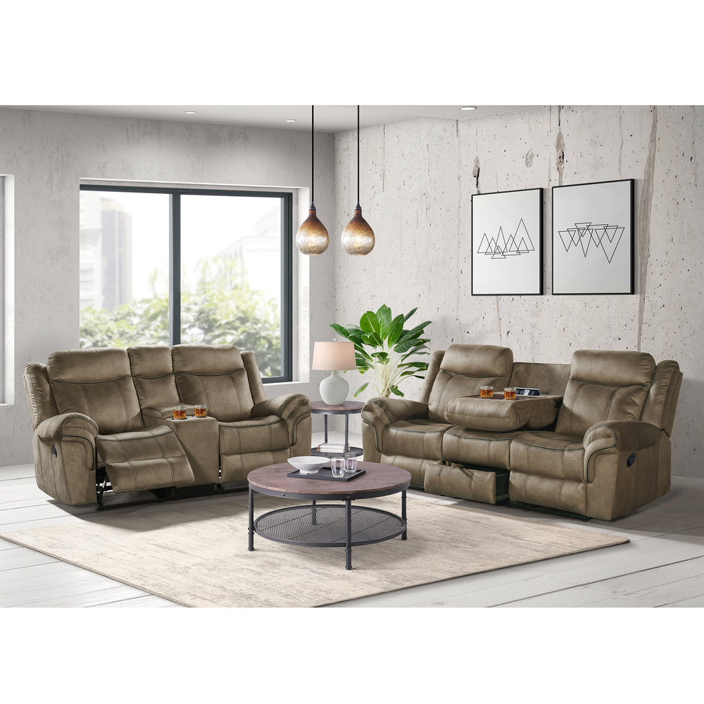 Sorrento-2PC-Living-Room-Set-in-T101-Brown-Sofa-&-Loveseat