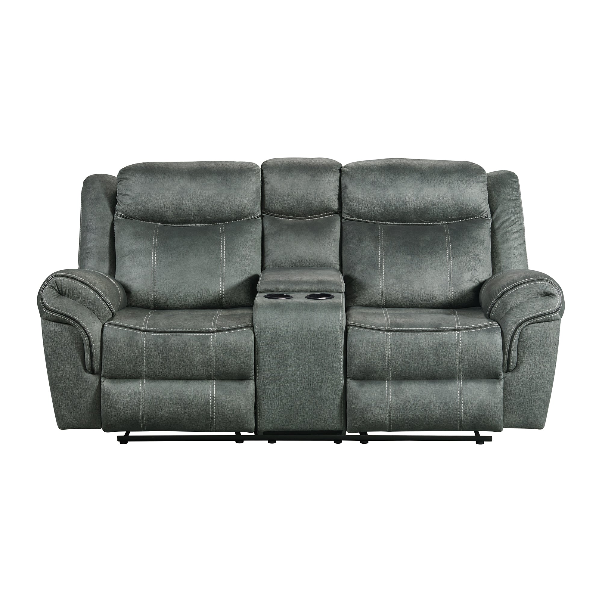 Sorrento-2PC-Living-Room-Set-in-FB367-Charcoal-Sofa-&-Loveseat