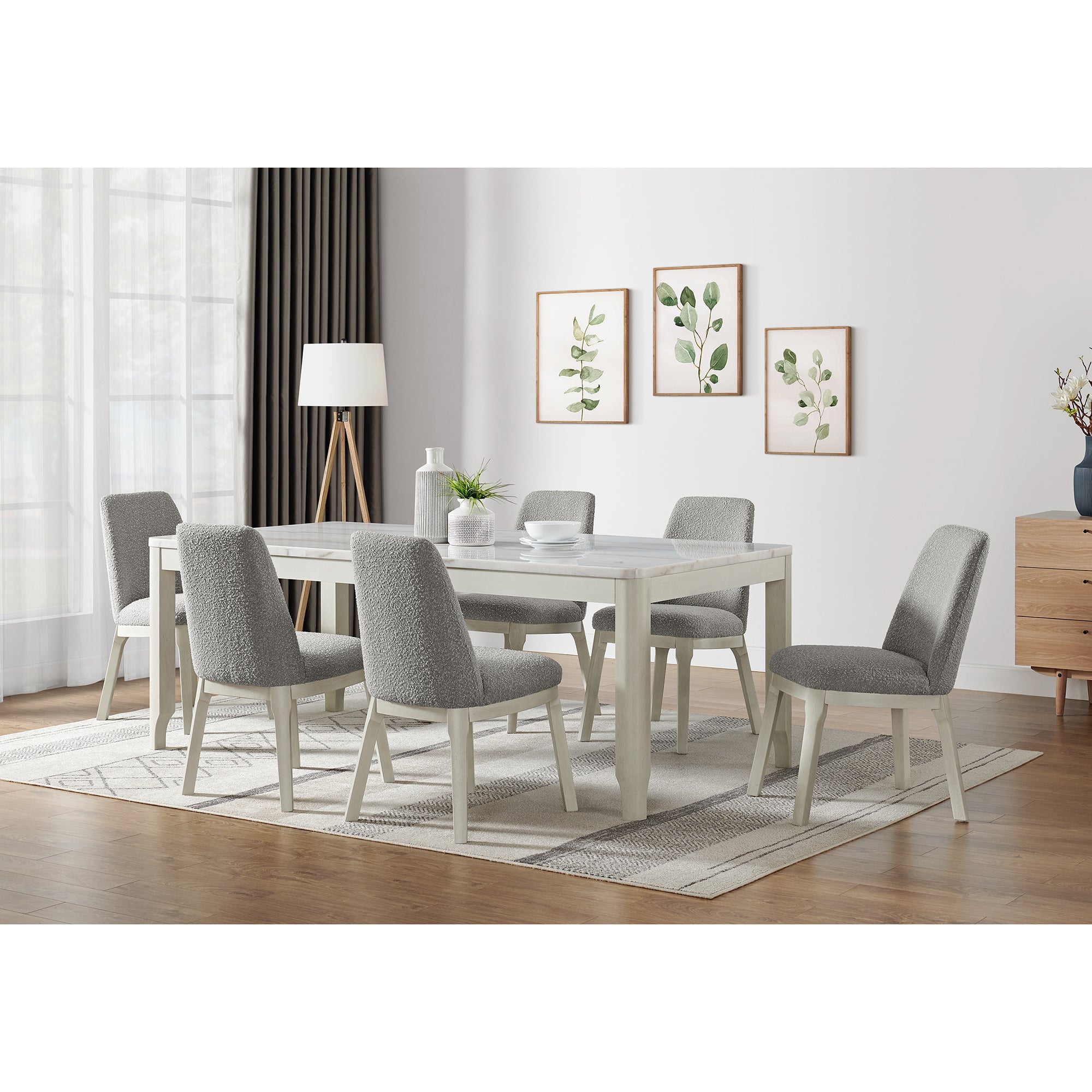 South-Beach-Dining-Table-with-White-Marble-Top-in-Almond-White