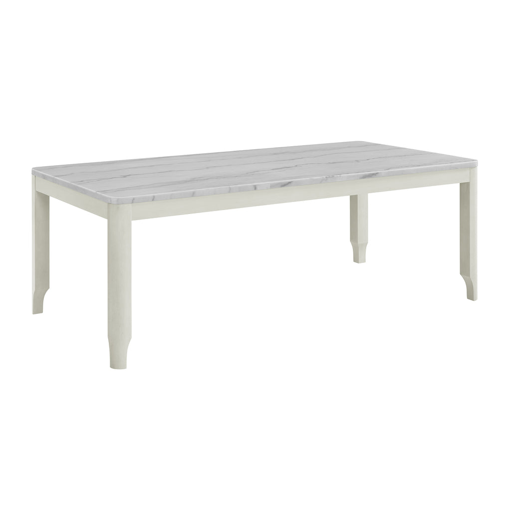 South-Beach-Dining-Table-with-White-Marble-Top-in-Almond-White