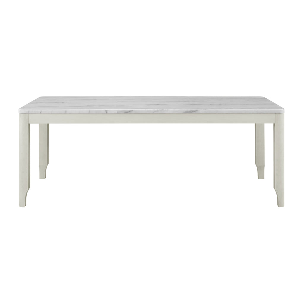 South-Beach-Dining-Table-with-White-Marble-Top-in-Almond-White
