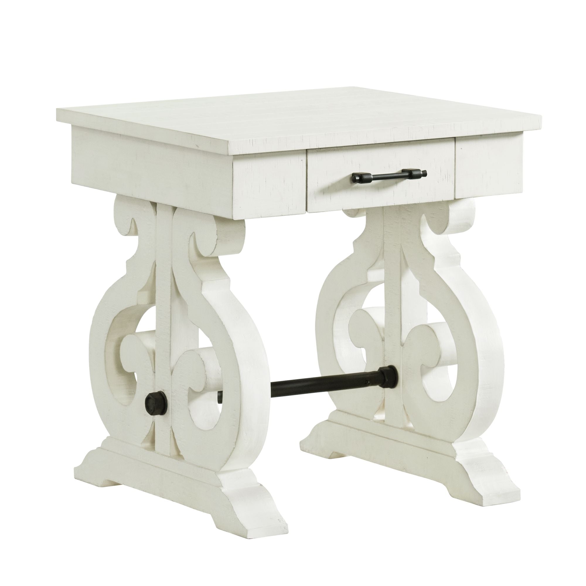 Stone-Occasional-Square-Side-Table-With-Pu-Base-in-White