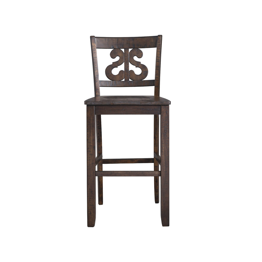 Stone-30""-Bar-Scroll-Back-Stool-w/-Wood-Seat-Charcoal-(2-Per-Carton)