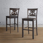 Stone-30""-Bar-Scroll-Back-Stool-w/-Wood-Seat-Charcoal-(2-Per-Carton)