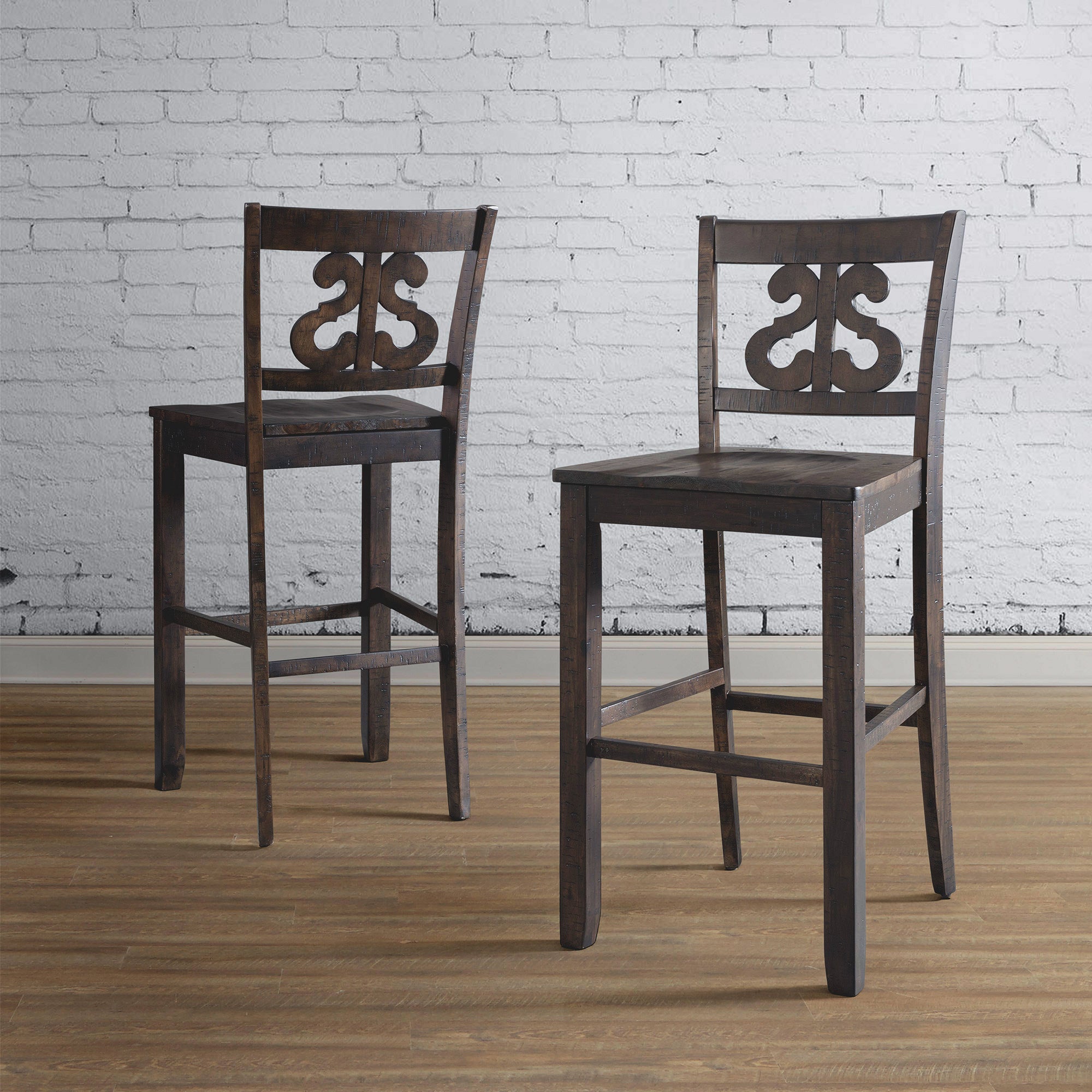 Stone-30""-Bar-Scroll-Back-Stool-w/-Wood-Seat-Charcoal-(2-Per-Carton)