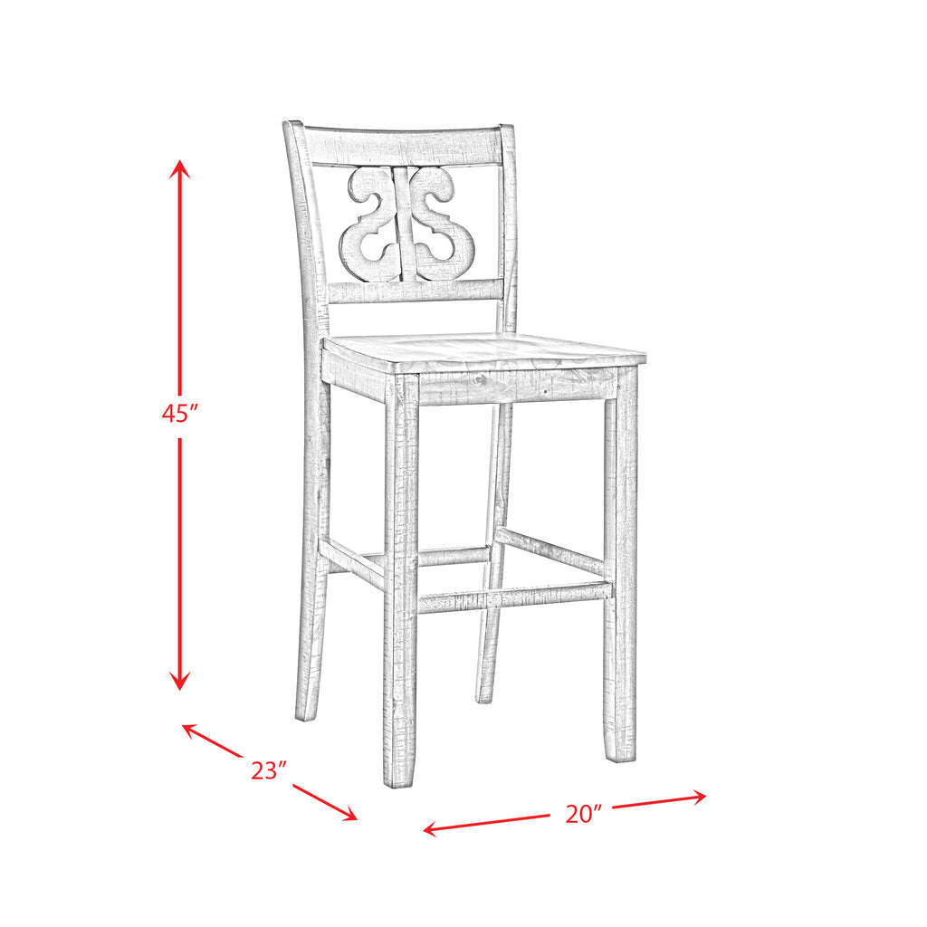 Stone-30""-Bar-Scroll-Back-Stool-w/-Wood-Seat-Charcoal-(2-Per-Carton)