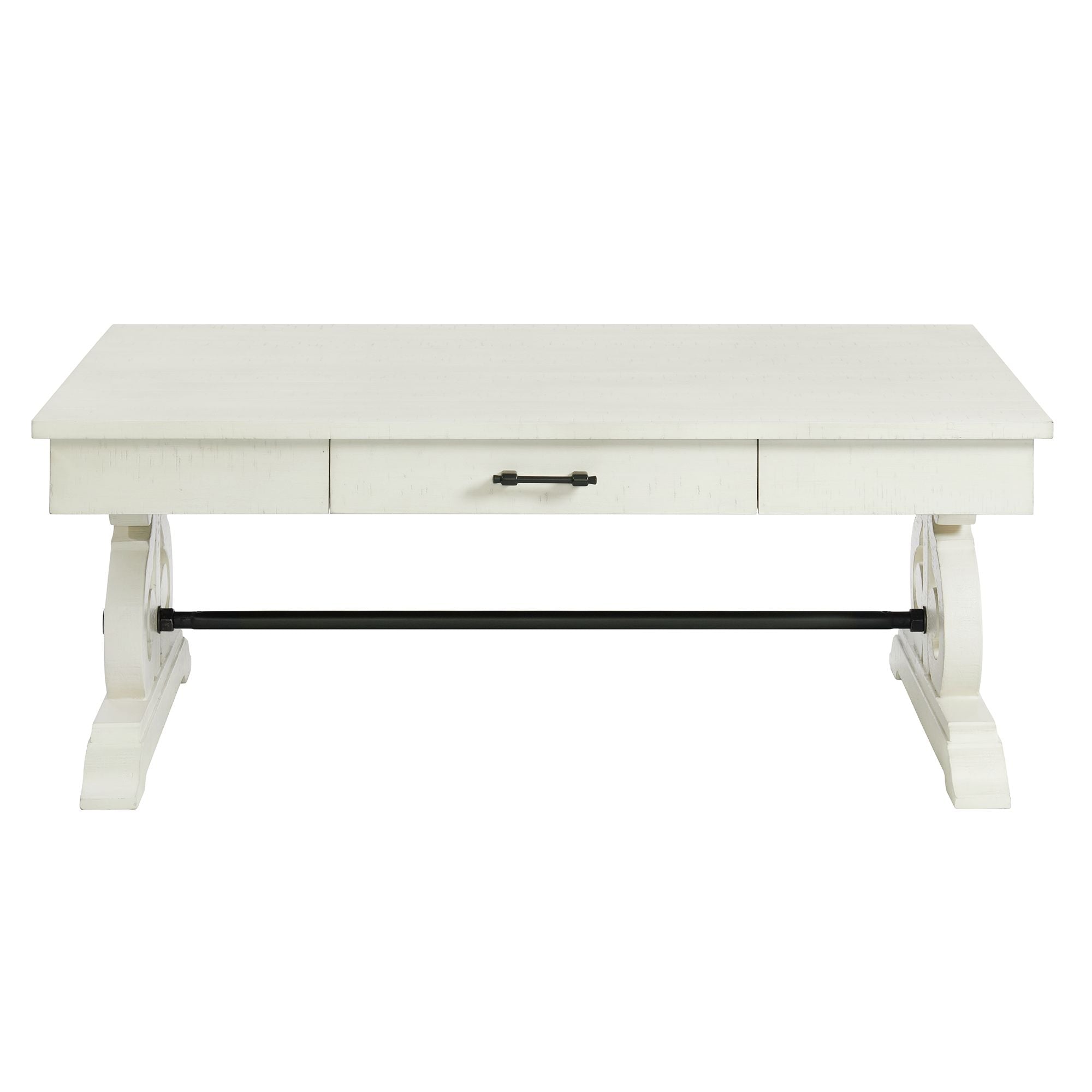 Stone-Occasional-Coffee-Table-With-Pu-Base-in-White
