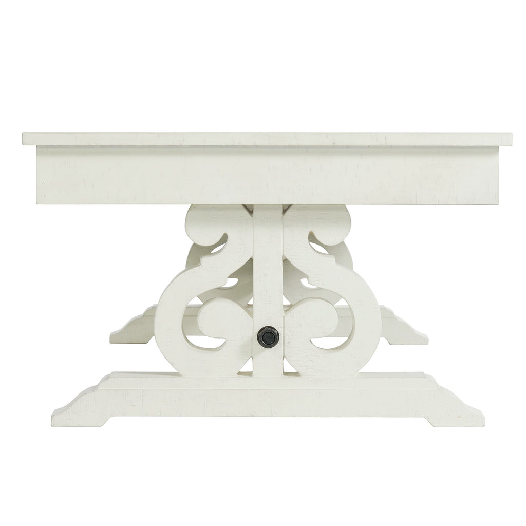 Stone-Occasional-Coffee-Table-With-Pu-Base-in-White