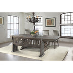 Stone-Dining-6PC-Set--Table,-4-Side-Chairs,-&-Pew-Bench