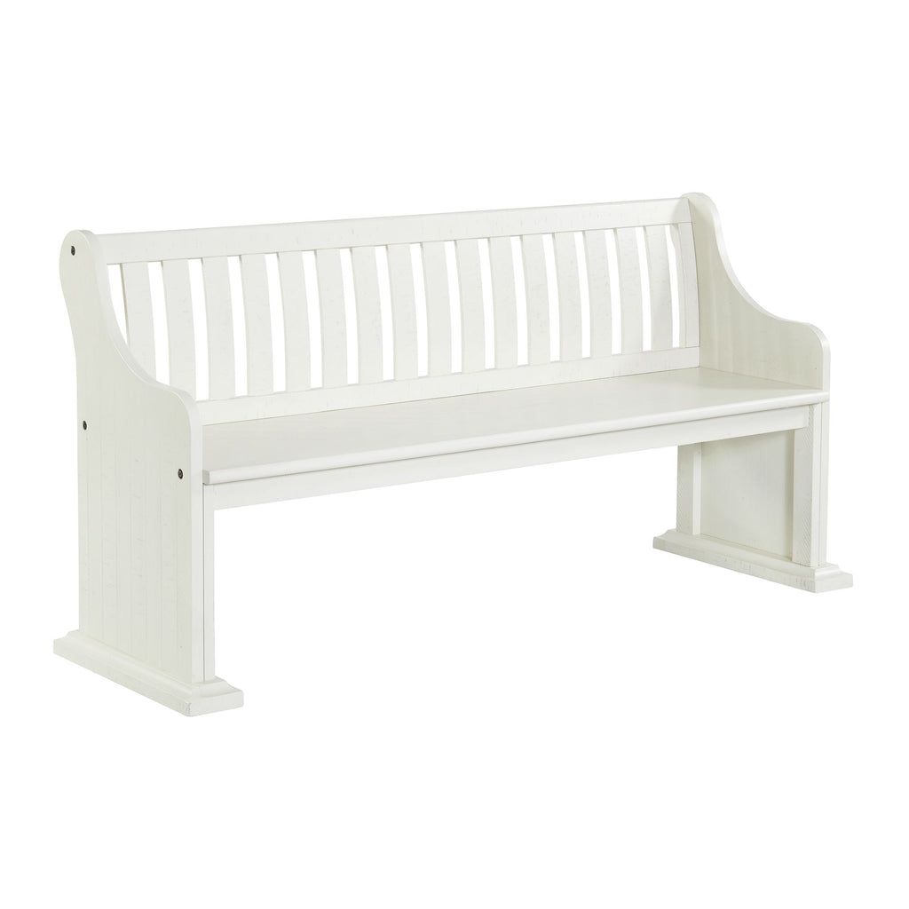 Stone-6PC-Dining-Set-in-White-Table,-Four-Side-Chairs-&-Pew-Bench
