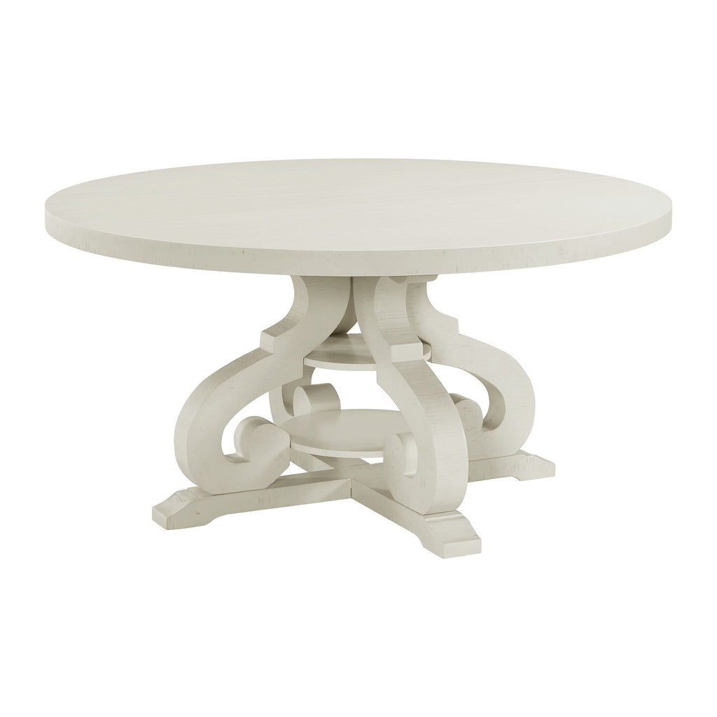 Stone-Round-Dining-Table-W/PU-Base-in-White