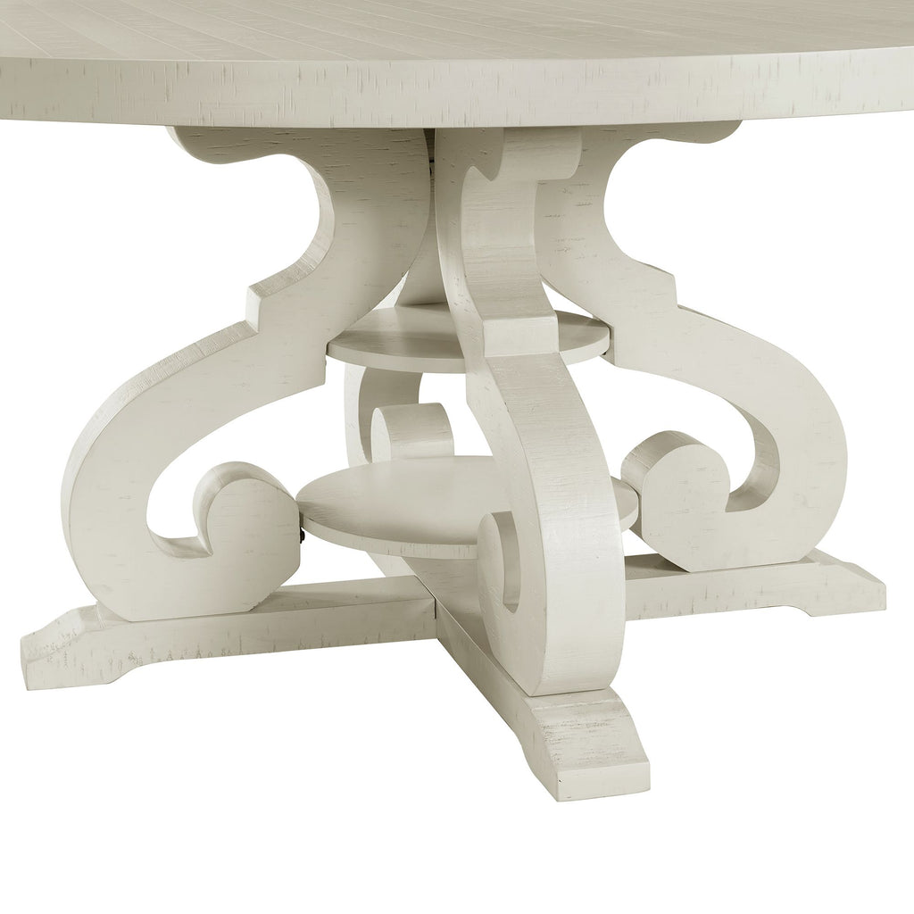 Stone-Round-Dining-Table-W/PU-Base-in-White