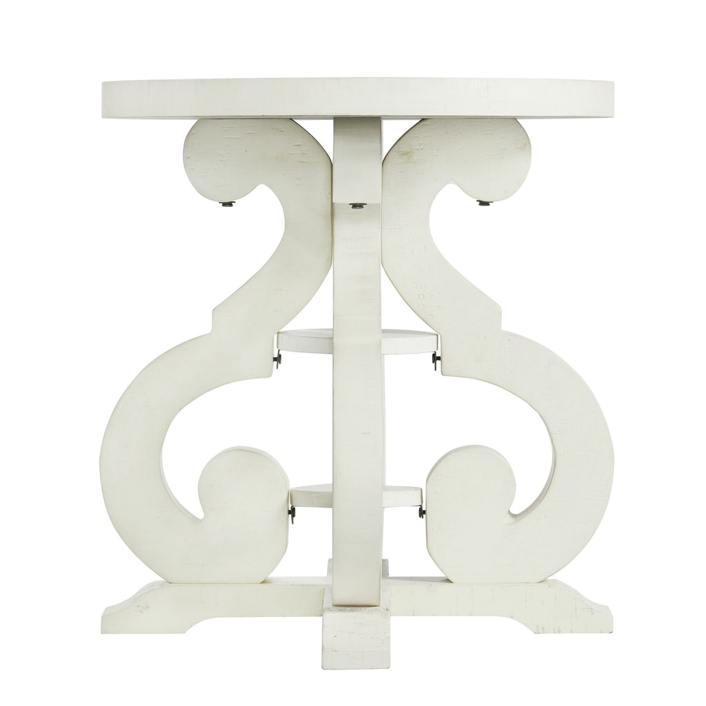 Stone-Occasional-Round-Side-Table-With-Pu-Base-in-White