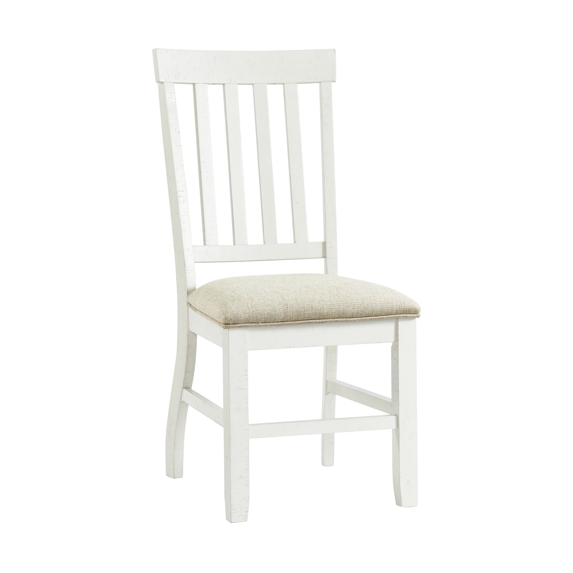 Stone-6PC-Dining-Set-in-White-Table,-Four-Side-Chairs-&-Pew-Bench