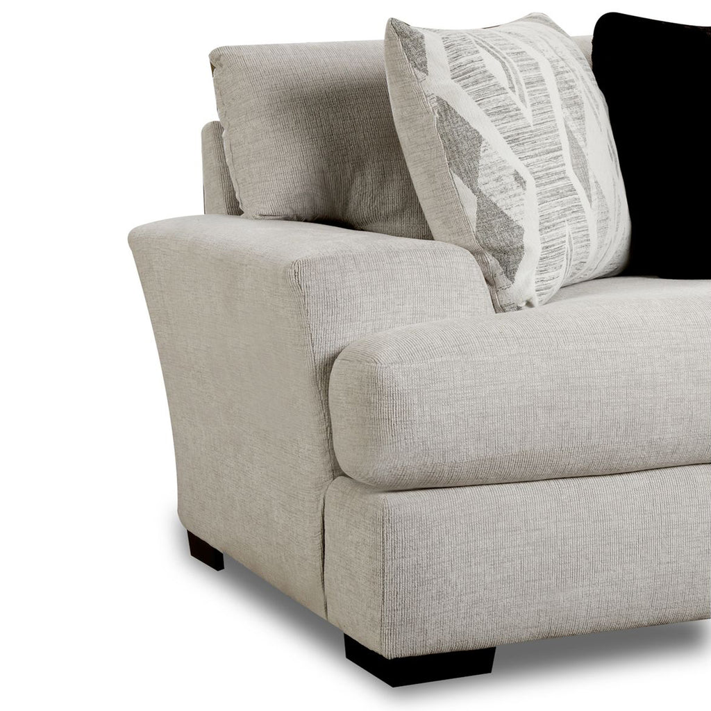 9010-Loveseat-in-Fentasy-Silver-W/2-Pillows-Exotica-Birch