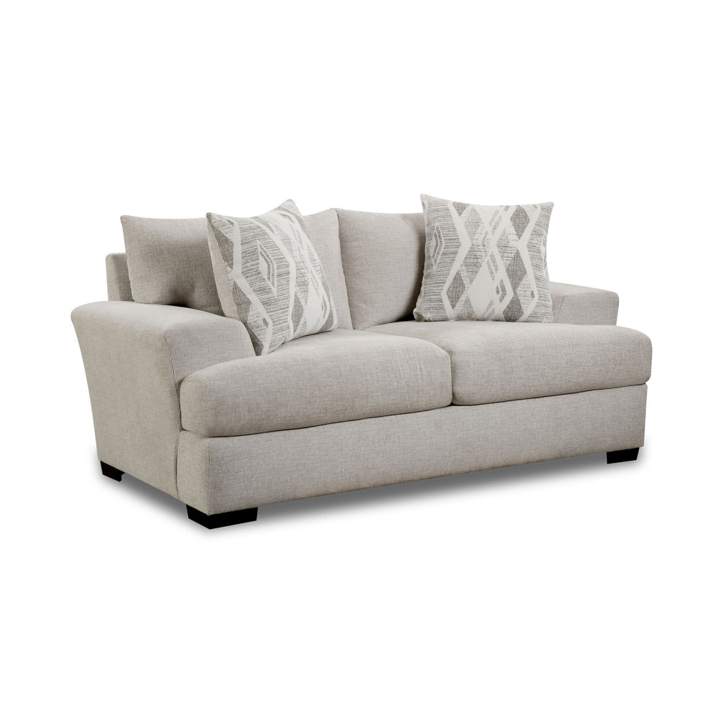 9010-Loveseat-in-Fentasy-Silver-W/2-Pillows-Exotica-Birch