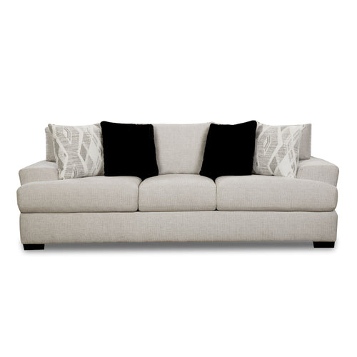 9010-Sofa-in-Fentasy-Silver-W/2-Pillows-Naples-Black,-2-Pillows-Exotica-Birch