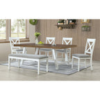 Summerville-6PC-Dining-Set-with-Table,-4-Chairs,-and-Bench-in-Oak-and-Antique-White