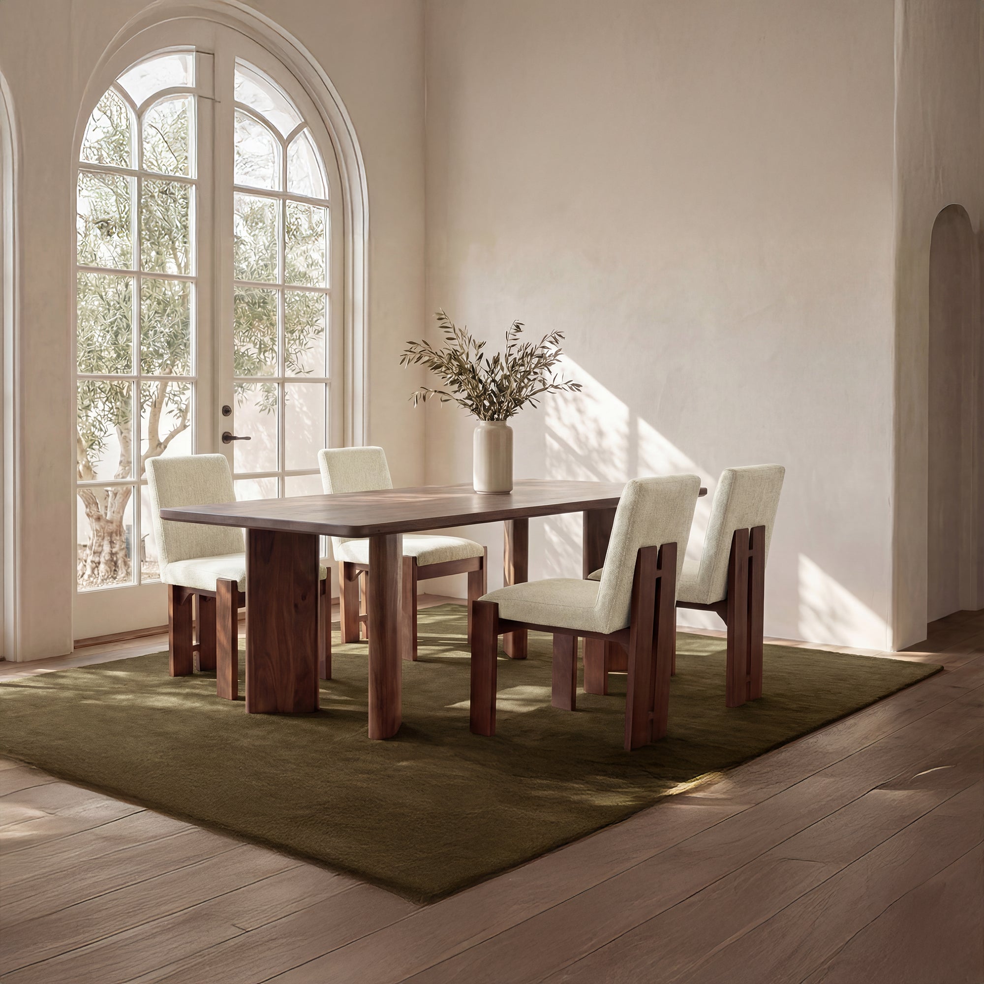 Mia Dining Chair Beige-Set of Two