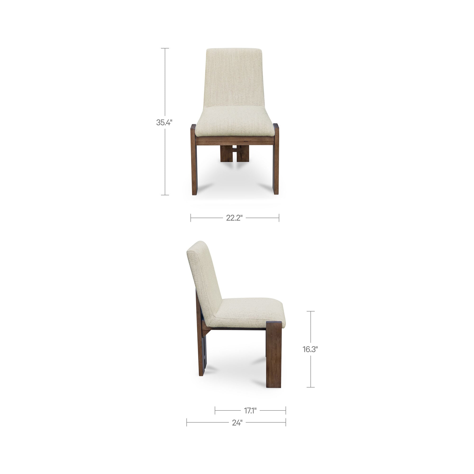 Mia Dining Chair Beige-Set of Two