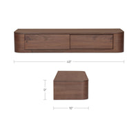 Round Off Floating Console Table Walnut