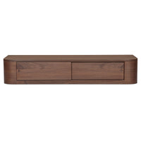 Round Off Floating Console Table Walnut