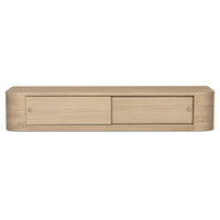 Round Off Floating Console Table Natural