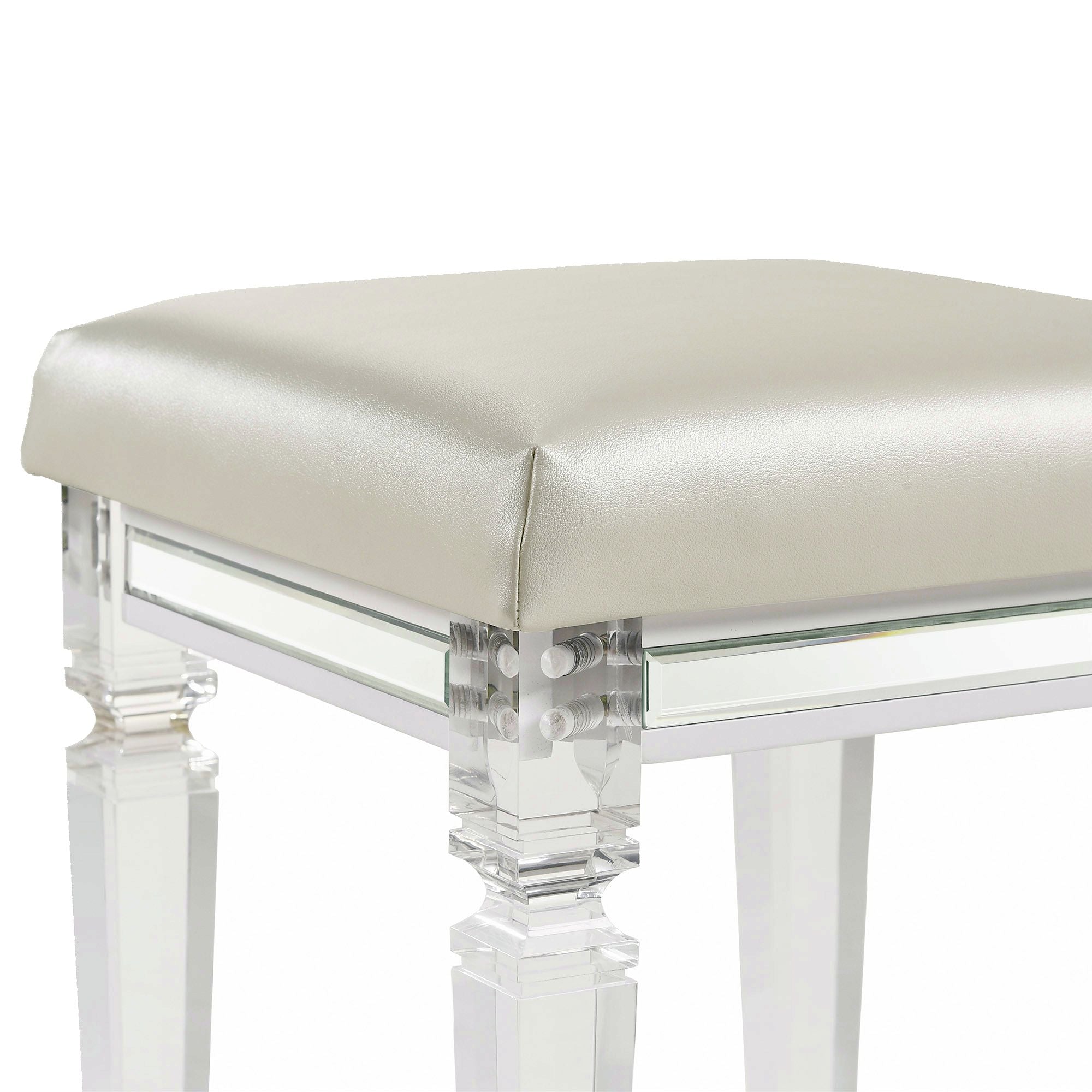 Twenty-Nine-Dressing-Stool-W/Acrylic-Leg-White