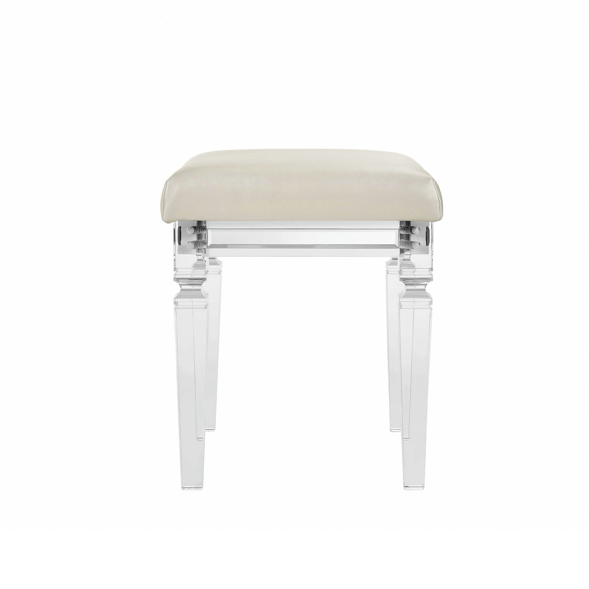 Twenty-Nine-Dressing-Stool-W/Acrylic-Leg-White