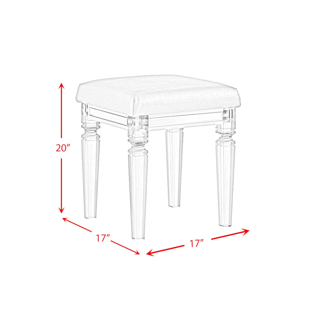 Twenty-Nine-Dressing-Stool-W/Acrylic-Leg-White