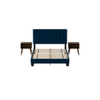 Coyote-Queen-Bed-W/Carroll-Navy-w/Two-End-Table-(ISTA-3)