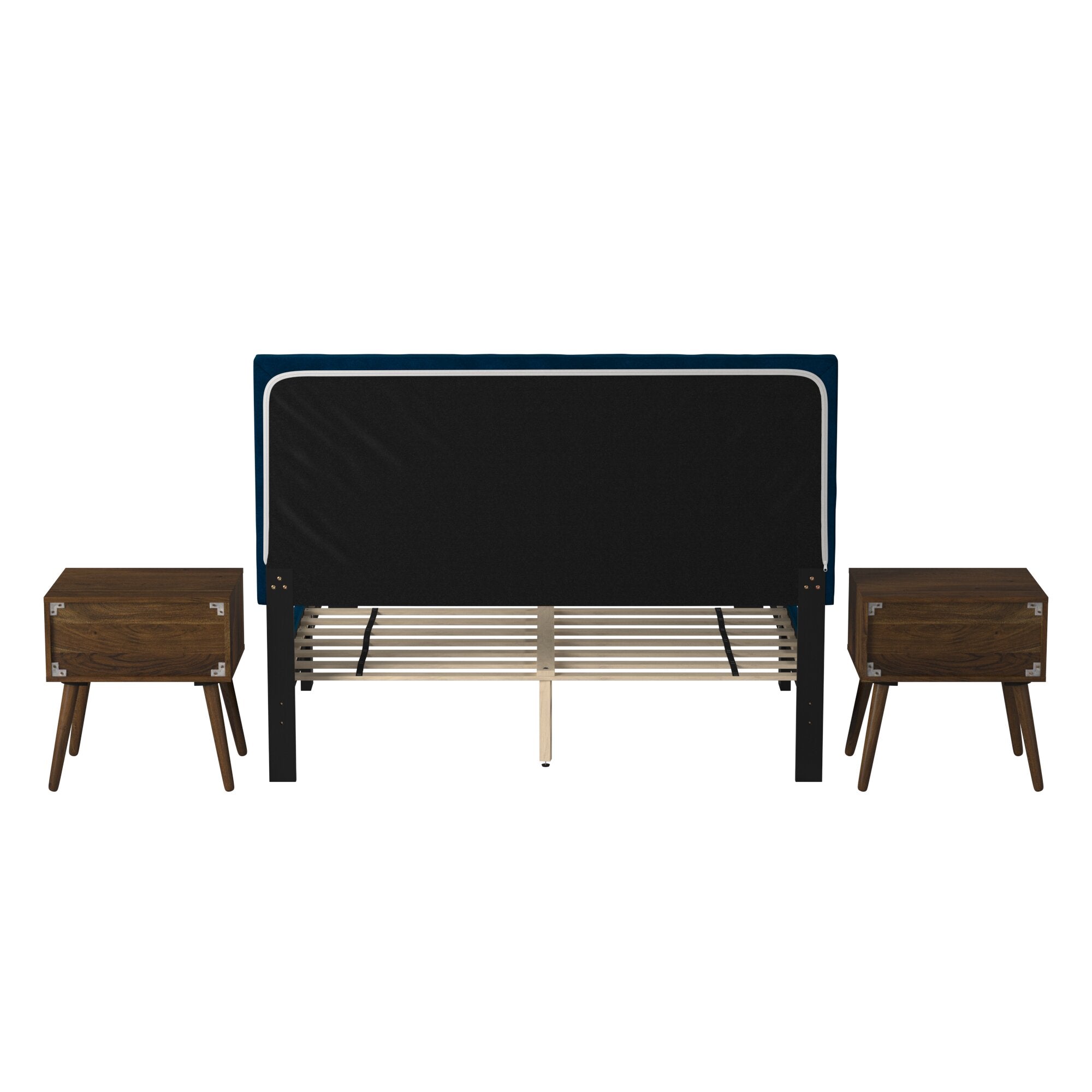 Coyote-Queen-Bed-W/Carroll-Navy-w/Two-End-Table-(ISTA-3)