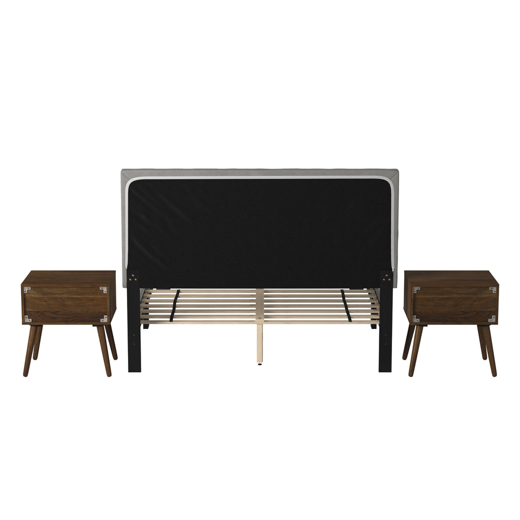 Coyote-King-Bed-W/Carroll-Grey-w/Two-End-Table-(3A-Packing)