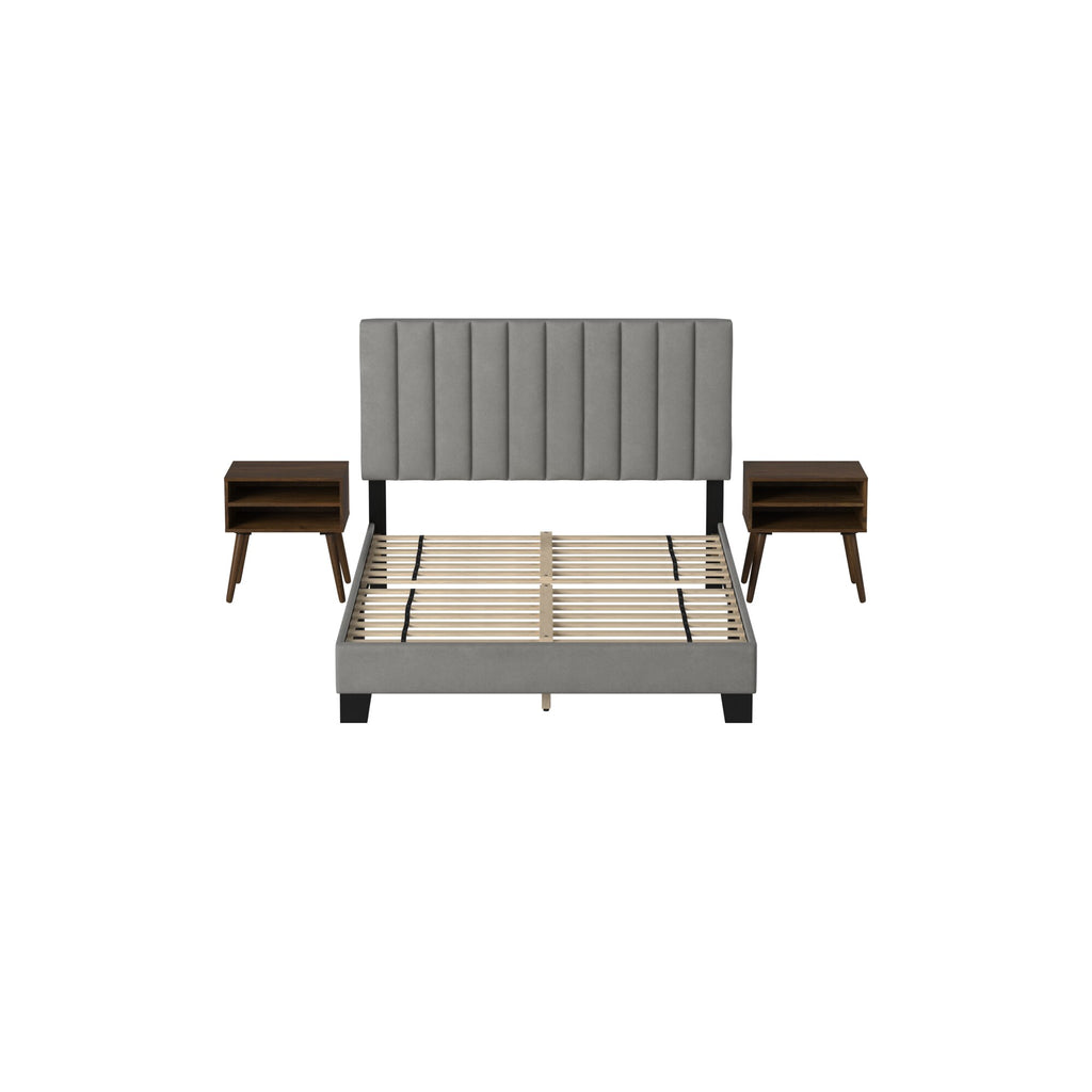 Coyote-Queen-Bed-W/Carroll-Grey-w/Two-End-Table-(ISTA-3)