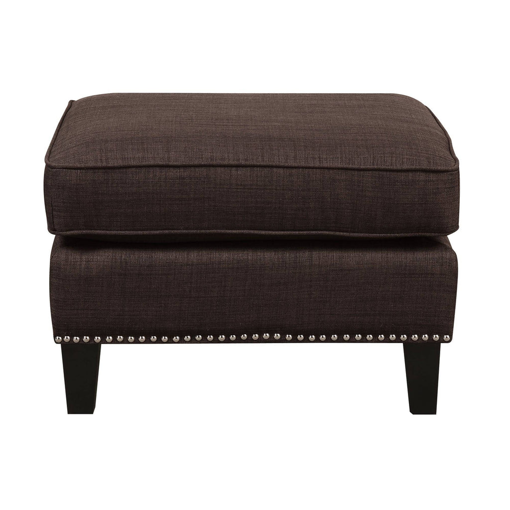 Erica-497-Ottoman-W/Chrome-Nail-Heirloom-Chocolate-(ISTA-3)