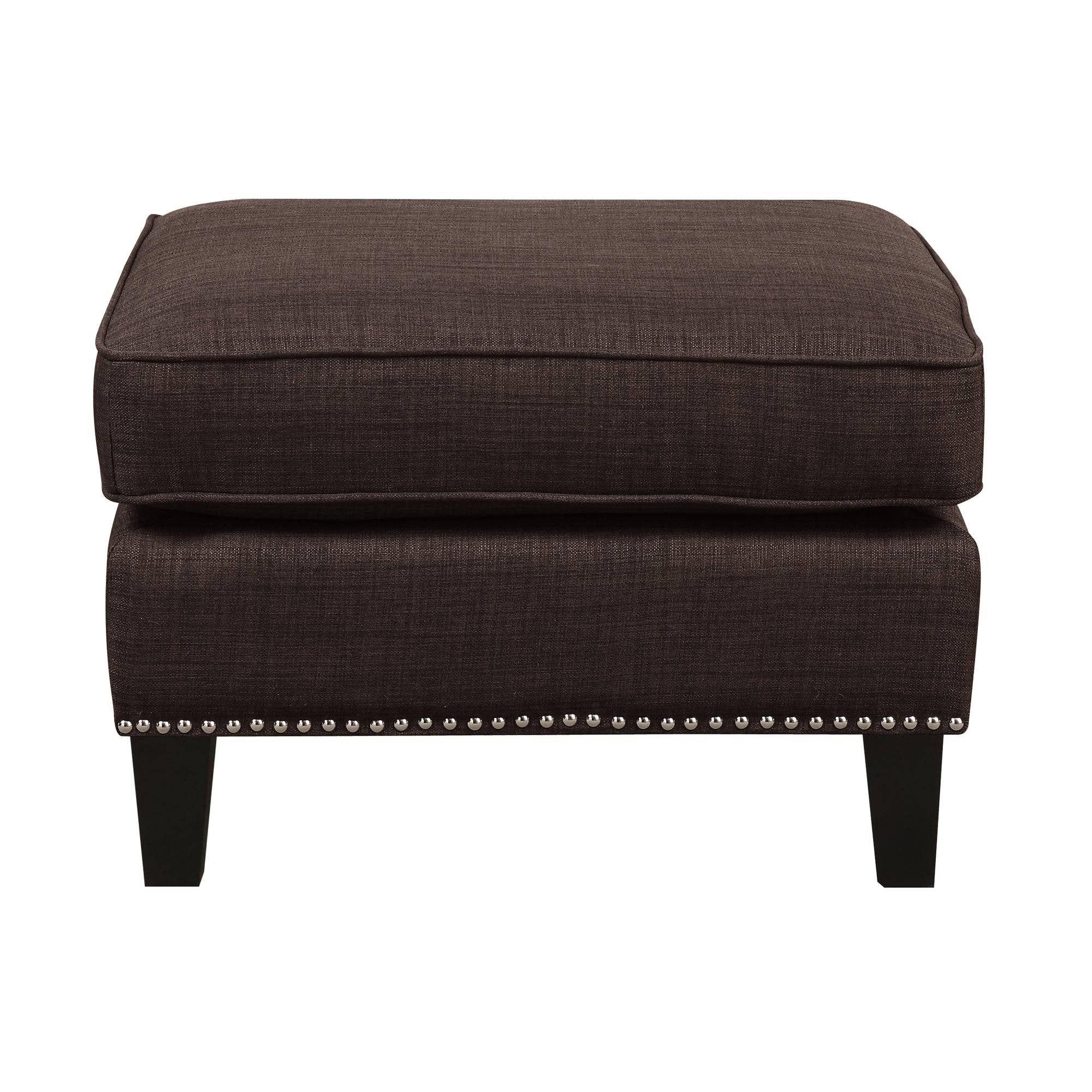 Erica-497-Ottoman-W/Chrome-Nail-Heirloom-Chocolate-(ISTA-3)