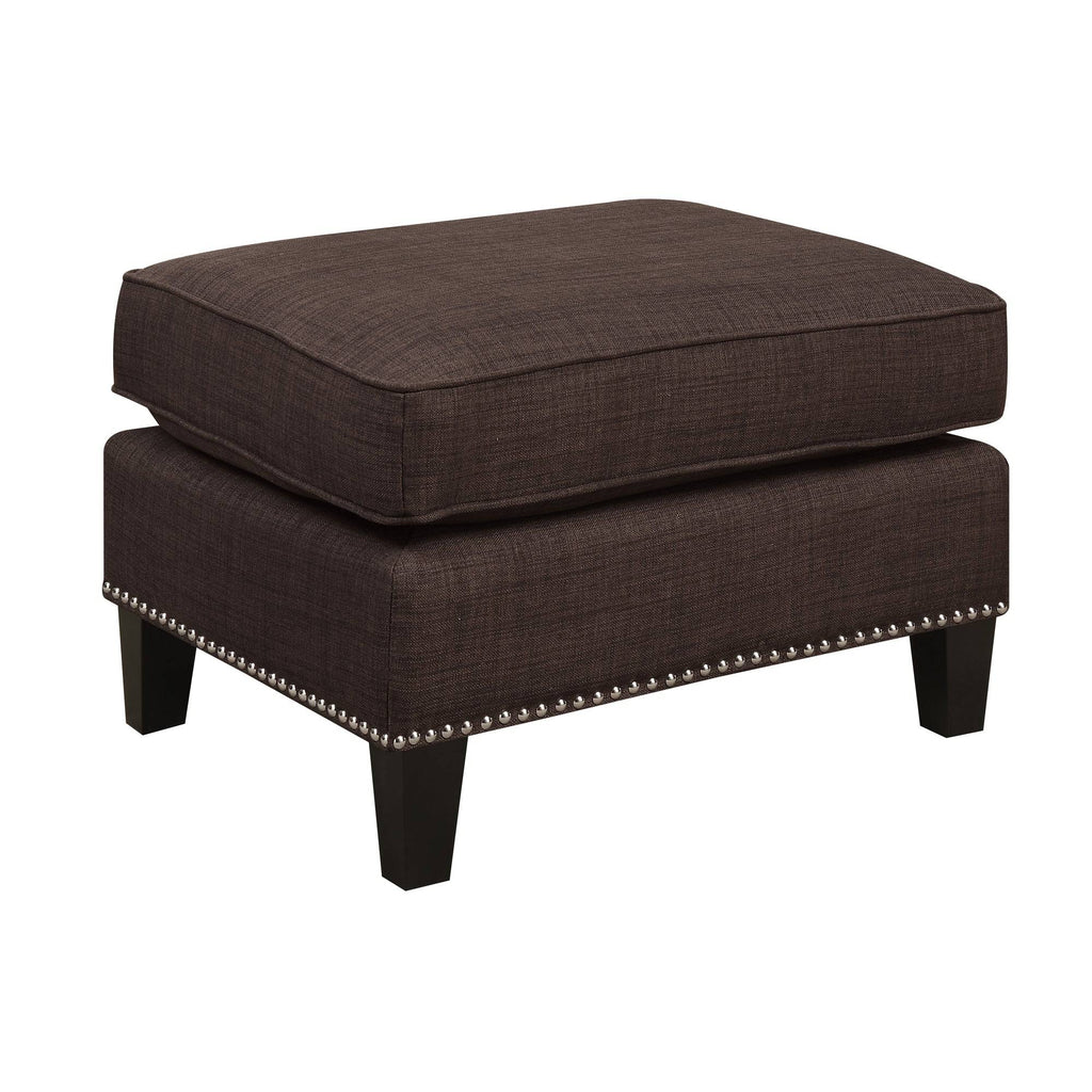 Erica-497-Ottoman-W/Chrome-Nail-Heirloom-Chocolate-(ISTA-3)