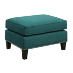 Erica-497-Ottoman-W/Chrome-Nail-Heirloome-Teal-(ISTA-3)