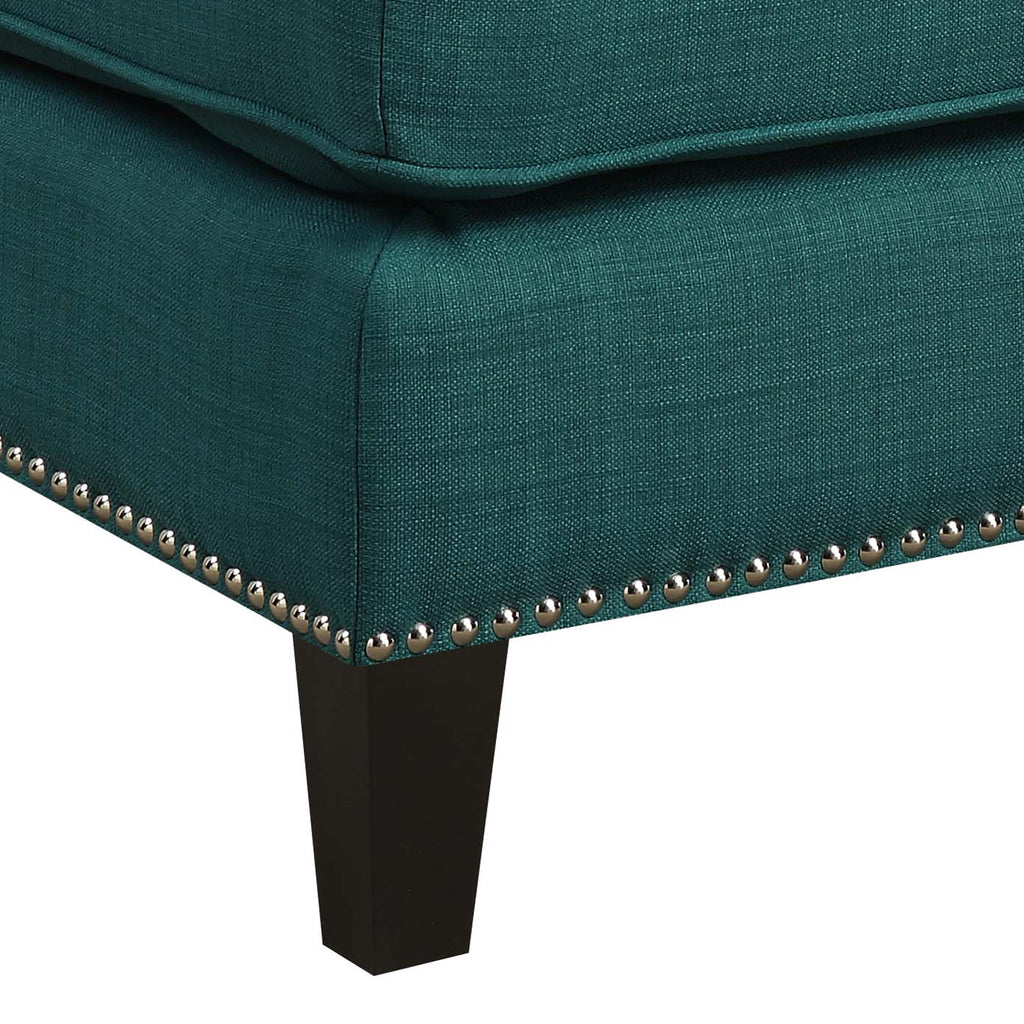 Erica-497-Ottoman-W/Chrome-Nail-Heirloome-Teal-(ISTA-3)